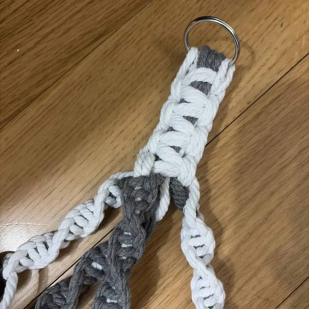 Set of 2 Boho handmade Macrame Plant Hangers with Wood Beads 32 “Indoor